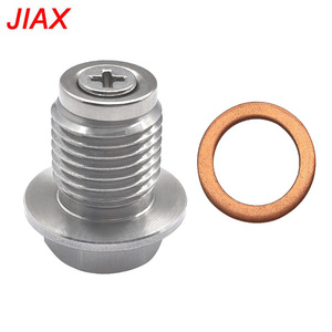 CNC M14X1.5 Magnetic Oil Pan Drain Plug Assembly Stainless Steel Sump Bolt With Anti‑Drop Magnet&5‑Piece <b>Copper</b> Crush Washer kit - Product Image 4