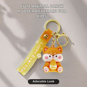 3D Plastic Shiba Inu Eco-Friendly <b>Car</b> <b>Key</b> <b>Ring</b> Pendant Decoration. Soft Cute Cartoon Animal Birthday Party Gift Wholesale - Product Image 5