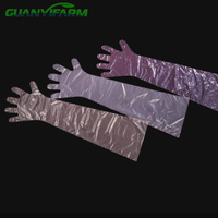 Gants jetables en PE extra-longs 90cm/117cm, manchette longue, nouveaux produits, qualité alimentaire, gants en plastique transparent VET(pe)