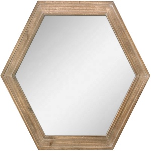<span class=keywords><strong>Espejo</strong></span> de pared decorativo con marco de madera, colgante hexagonal antiguo, clásico, Vintage - Product Image 1