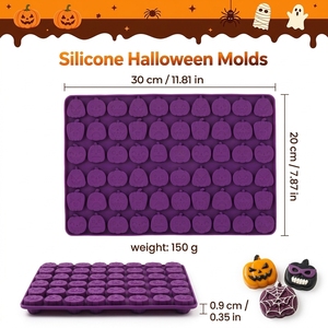 Stampo in Silicone SILIKOLOVE Personalizzabile a 60 Cavità a Forma di Zucca di <span class=keywords><strong>Halloween</strong></span>, LFGB Platinum, Senza BPA, 100% per Alimenti, per <span class=keywords><strong>Biscotti</strong></span> - Product Image 3