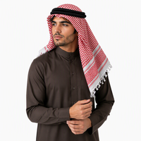 Shemagh Keffiyeh Classique pour Hommes avec Pompons Décoratifs, Style Désert Arabe, Foulard de Tête, Protection Solaire pour Usage Quotidien
