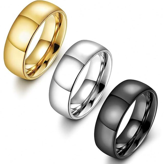 Stainless Steel Fashion Ring Adjustable Size Minimalist Jewelry Silver Rose Gold Plated