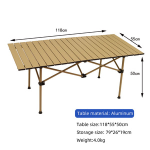 Hot Bán Ngoài Trời Gấp Bảng Nhôm Dã Ngoại Bàn Ăn Di Động Cắm Trại Có Thể Cuộn Bảng - Product Image 5