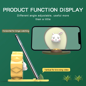 Dễ Thương Phim Hoạt Hình Trái Cây Lười Biếng Điện Thoại Chủ Sở Hữu Cho Iphone Samsung Liquid Silicone Stands Đa Góc Không Trượt Desktop Bracket - Product Image 2