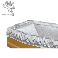 Ensemble de doublures de cercueil en satin de luxe style américain, tissu plissé pour l'intérieur du cercueil, fournitures funéraires, literie funéraire pour adulte