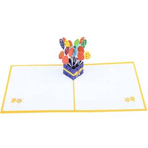 Nouveau design de montgolfière Cartes de vœux faites à la main Cartes de remerciement personnalisées avec fleur <span class=keywords><strong>d</strong></span>écoupée au laser 3D - Product Image 3