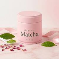 Boîte de rangement en métal colorée ronde de 30g 40g avec gravure de logo personnalisée pour le stockage de poudre de matcha