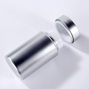 Pot à pilules en plastique argenté de 100 ml, 120 ml, 150 ml avec bouchons à large ouverture, complément de capsules, couvercles lisses étanches à l'air pour vitamines, flacons de <span class=keywords><strong>pharmacie</strong></span> - Product Image 3