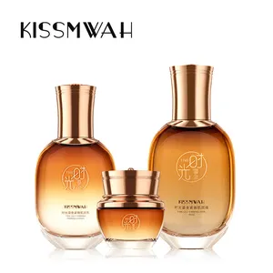 KISSMWAH Time Gilt Anti-âge Taches foncées Blanchissant Toner Hydratant Sérum Crème Visage Ensemble de Soins de la Peau