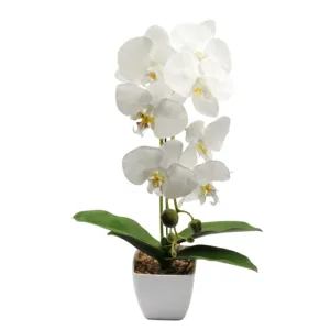 Одноветочное украшение для дома, горшок для орхидеи reach touch, декоративное белое искусственное растение для дома, орхидеи