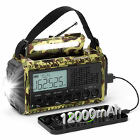 Radio à manivelle solaire GARIDA, portable, avec écran LCD, lampe torche, horloge, alarme SOS GCES-014