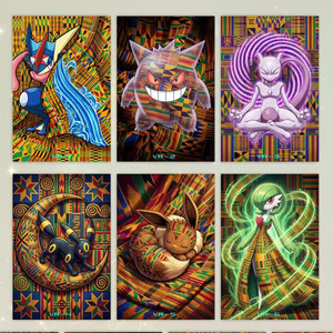 MS PokeMond Art Board, Personajes Populares, Pikachu, Gengar y Eevee, Fan Art, Tarjeta de <span class=keywords><strong>Pokémon</strong></span> <span class=keywords><strong>Diamante</strong></span>, Caja Sorpresa de Regalo, Juego de Cartas Limitado - Product Image 4