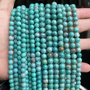 <span class=keywords><strong>Perles</strong></span> de Pierres Précieuses <span class=keywords><strong>en</strong></span> <span class=keywords><strong>Turquoise</strong></span> <span class=keywords><strong>Véritable</strong></span> Naturelle du Hubei de Haute Qualité, 6 mm pour la Fabrication de Bijoux DIY, 38 cm - Product Image 3