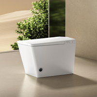 Ensemble de sanitaires de salle de bain haut de gamme, noir, carré, sans réservoir, avec bidet intégré, pour usage familial, et siège de toilette pour enfants