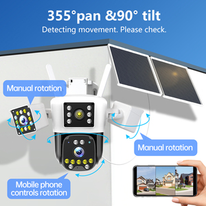 Caméra de sécurité PTZ solaire 4G de qualité commerciale 9MP à 3 objectifs, enregistrement 24/7, solution de surveillance extérieure pour fermes et chantiers de construction - Product Image 2