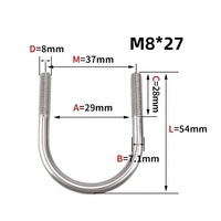Tuyau d'acier inoxydable rond de boulons en U, collier de serrage de boulon en U rond en acier résistant avec écrou, plaque, rondelle