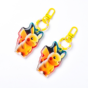 Create Your Own Design CMYK UV Printed Custom Key Chain Acrylic Keyring Clear Epoxy Acrylic Charm Keychain