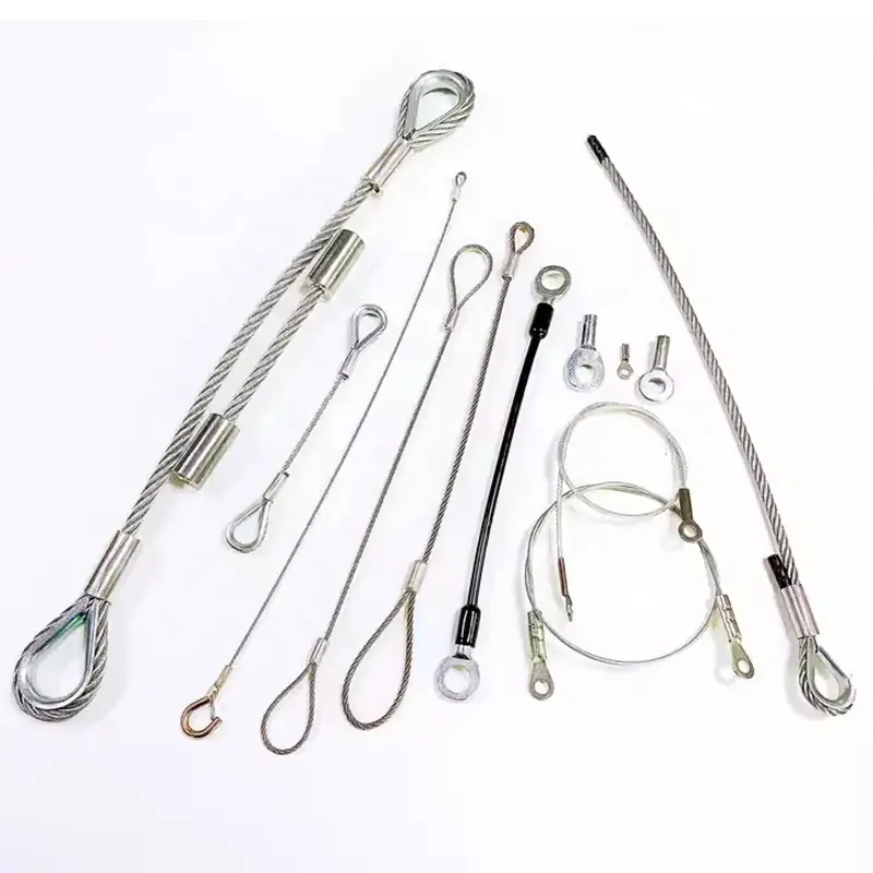 OEM Wholesale High Quality Steel Wire Rope Cable Assemblies with Loop Ends  Eyelet  Eyeholes  Paddle Fittings  Hook Accessories