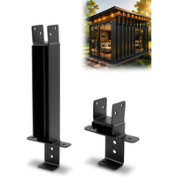 Supports de toit pour conteneurs maritimes JH-Mech, robustes, fiables, montés sur attelage, faciles à utiliser, en acier au carbone noir mat