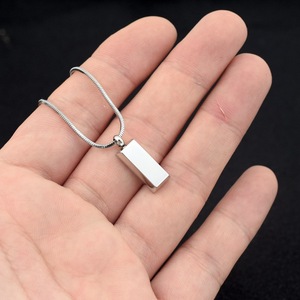 Hot Selling Minimalist Exquisite <b>Titanium</b> Steel Square Brick Pendant Necklace Personalized Unisex's Necklaces Fashion Jewelry - Product Image 2