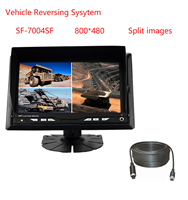 Pantalla LCD de 7 Pulgadas DC12V Económica, con Cuatro Pantallas Divididas, para Monitoreo de Reversa en Vehículos Pesados