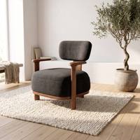 Fauteuil Canapé Moderne Minimaliste en Teck Doré Écologique, Confortable pour la Détente, la Salle à Manger, le Bureau à Domicile, le Salon, la Chambre, Chaise Individuelle pour Hôpital et Hôtel