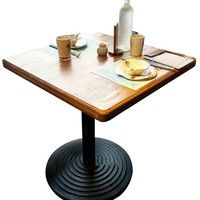 Ensemble de table et de chaises de restaurant occidental musical de style industriel Mobilier de restaurant d'hôtel Chaises Tables à manger en bois massif carré
