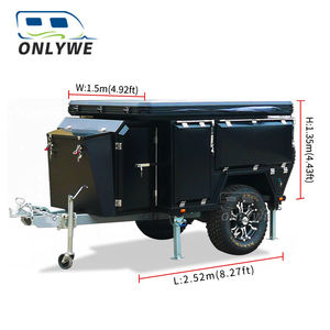 ONLYWE Mini caravane tout-terrain, petite caravane à remorquer, caravane, mini caravane d'aventure tout-terrain avec tente à vendre - Product Image 5