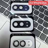 Protecteur d'objectif d'appareil photo pliable en métal pour iPhone Duo, film protecteur d'objectif d'appareil photo AR+AF anti-reflet et anti-traces de doigts