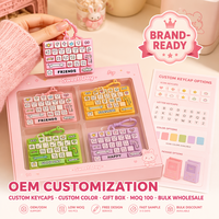 Mini clavier mécanique personnalisé porte-clés, interrupteur clicker, jouet anti-stress, keycaps artistiques Kawaii, ASMR, soulagement du stress, OEM, cadeau en gros, porte-clés