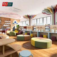 Étagère de bibliothèque en bois moderne, présentoir gondole pour école, armoire de présentation avec couleur et taille personnalisées