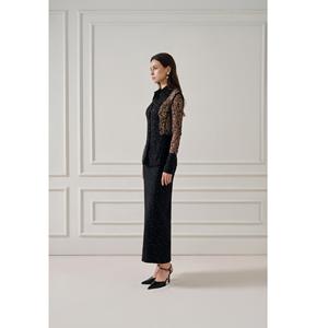 Camisas de alta moda para mujer, elegante CAMISA DE ENCAJE LUCIA, camisa con logotipo personalizado para mujer, cuello decorado con cristal, ropa de mujer - Product Image 2