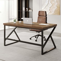 Bureau d'ordinateur moderne en bois de grande taille, ergonomique, rectangulaire, de haute qualité, pour la maison ou le bureau
