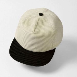 Gorra de Pana Bicolor Vintage de 5 Paneles sin Estructura con Logotipo Personalizado al por Mayor, Visera Plana, Parte Superior Suave, Gorra Retro Snapback - Product Image 3