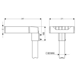 Lampione Stradale a LED Beghelli Larghezza 35,5 Cm per Strade Urbane - Product Image 2