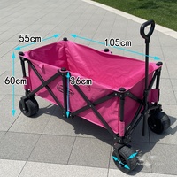 Chariot de camping pliable robuste à double couche avec double frein et roues à 12 roulements OEM