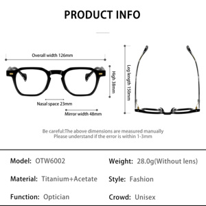 Okw6002 bán buôn Chất lượng cao retro hình chữ nhật kính quang học khung lớn Unisex cảnh tượng khung với Chứng Khoán sẵn sàng - Product Image 6