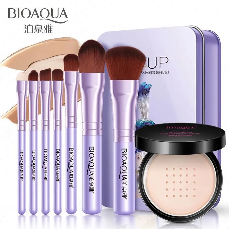 Aktuell 7 Stück BIOAQUA Make-up Pinsel Gesicht Kosmetik kleines Make-up Pinsel-Set für 2 Farben