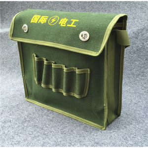 Canvas Electrician Tool Bag Military Green Multi Function Shoulder Bag Toolkit 20 Capacity - Product Image 1