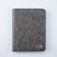 Portafolio de documentos con cremallera, portafolio de conferencia con soporte de teléfono, avestruz Grain A5, nuevo estilo