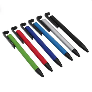 BECOL sıcak satış telefon tutucu tükenmez kalem yaratıcı çok fonksiyonlu kalemler Metal tükenmez kalem ile özel Logo baskılı