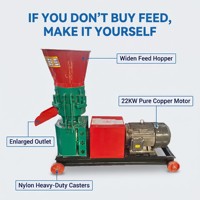 Machine à granulés d'aliments pour volailles, poulets et canards, rotative, à plat, à entraînement électrique, portable, facile à utiliser et peu encombrante pour la cour.