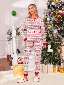 Giáng sinh đồ ngủ cho gia đình giáng sinh PJs, Tuần lộc công bằng Isle in dài tay áo loungewear quần, mẹ và tôi phù hợp với trang phục - Product Image 4