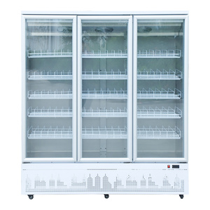 Hiển thị kỹ thuật số 1000L làm mát bằng không khí Ba cửa kính Tủ lạnh thịt lạnh thương mại Tủ lạnh lớn - Product Image 2
