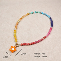 Collier multi-pendentifs à breloques florales style bohème, plaqué or 18 carats, perles de verre, pour femme, bijoux de mode pour soirée Lijie