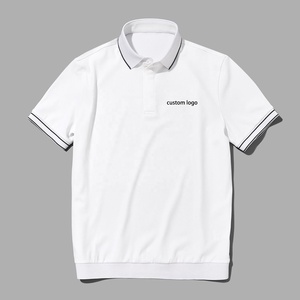 Venta caliente de alta calidad logotipo personalizado antiolor estiramiento acanalado cuello dobladillo hombres blanco Golf ropa tenis polos - Product Image 1