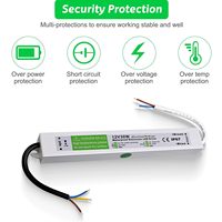 Bande lumineuse LED AC110V/220V/DC12V 2A 30W avec transformateur d'alimentation à commande tactile à finition miroir