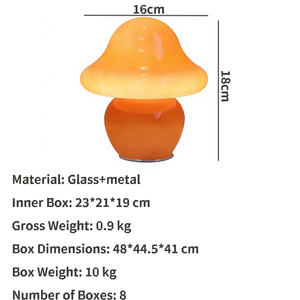Lámpara de Mesa LED Recargable de 5V con 3 Luces Tipo Hongo, Estilo Retro Americano, Creativa, Táctil, de Vidrio y Metal, Decorativa para Dormitorio, Lámpara de Noche - Product Image 3