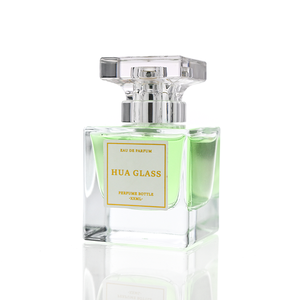 زجاجات عطور فاخرة فارغة بالجملة، زجاجة عطر مربعة شفافة بسعة 30 مل و50 مل و100 مل مع علبة هدايا وغطاء - Product Image 2